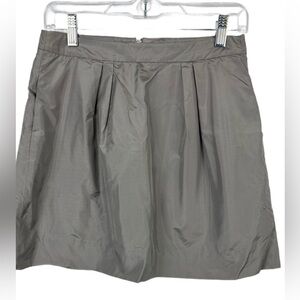 J Crew Factory Pleated Silk Metallic Gray Mini Skirt Sz 2 Holiday Wedding NWT